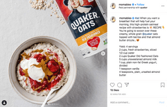 influencer example with quaker oats