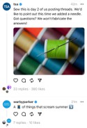 tsa and warby parker posts on threads the new instagram social app