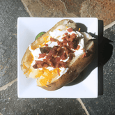 baked potato with bacon 