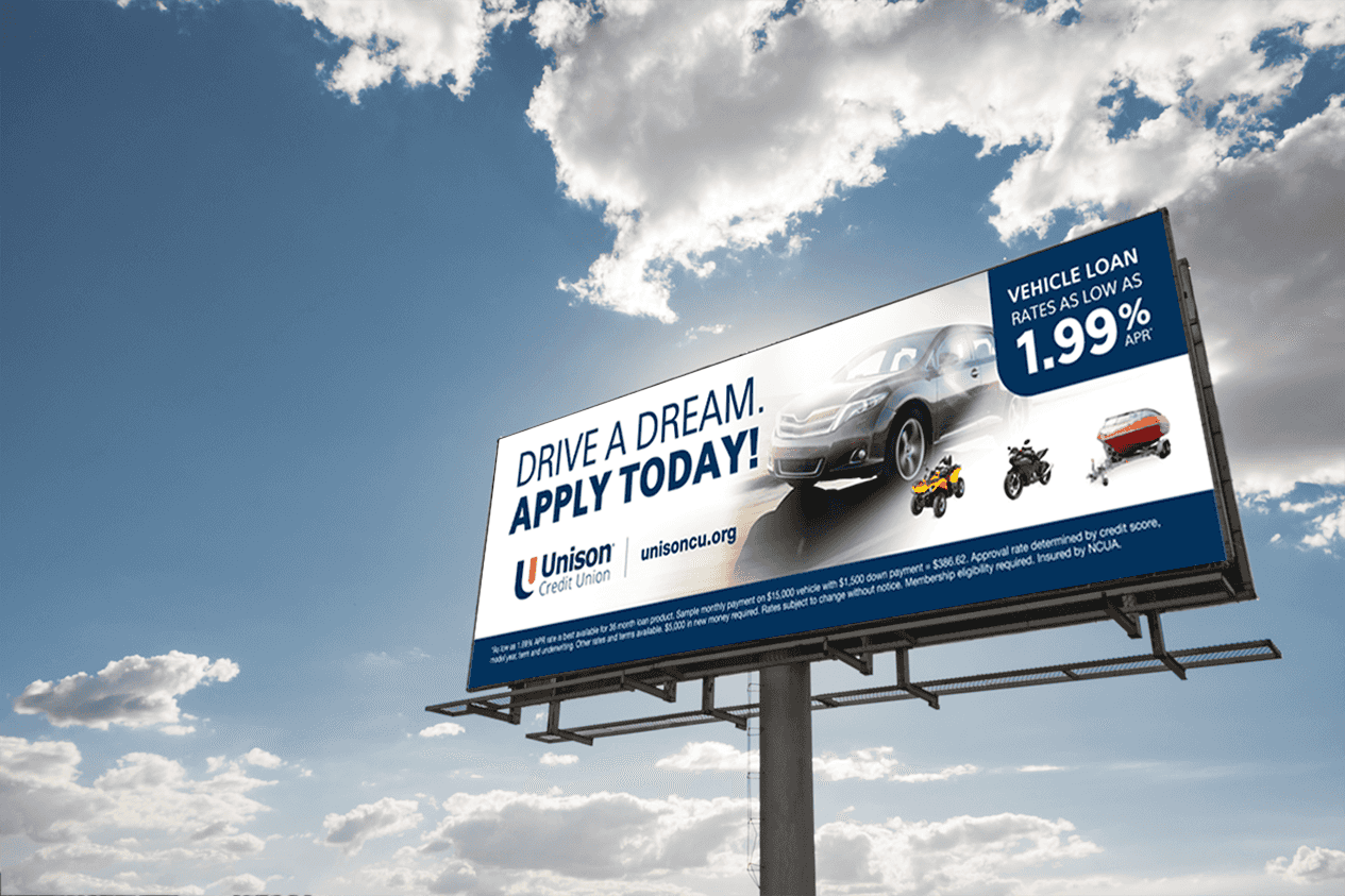 Element example of a billboard - Unison Credit Union