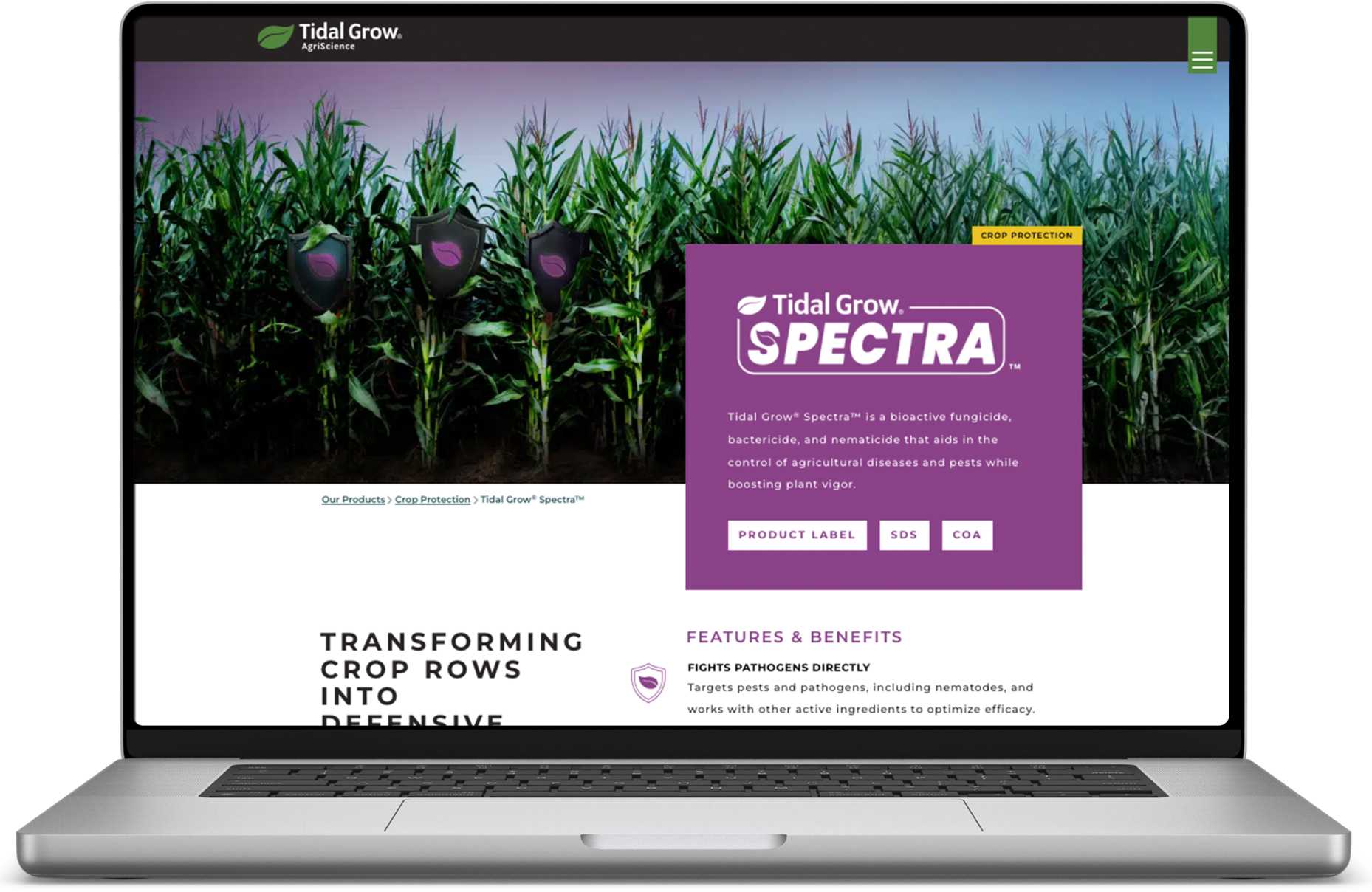 Tidal Grow AgriScience Website by Element