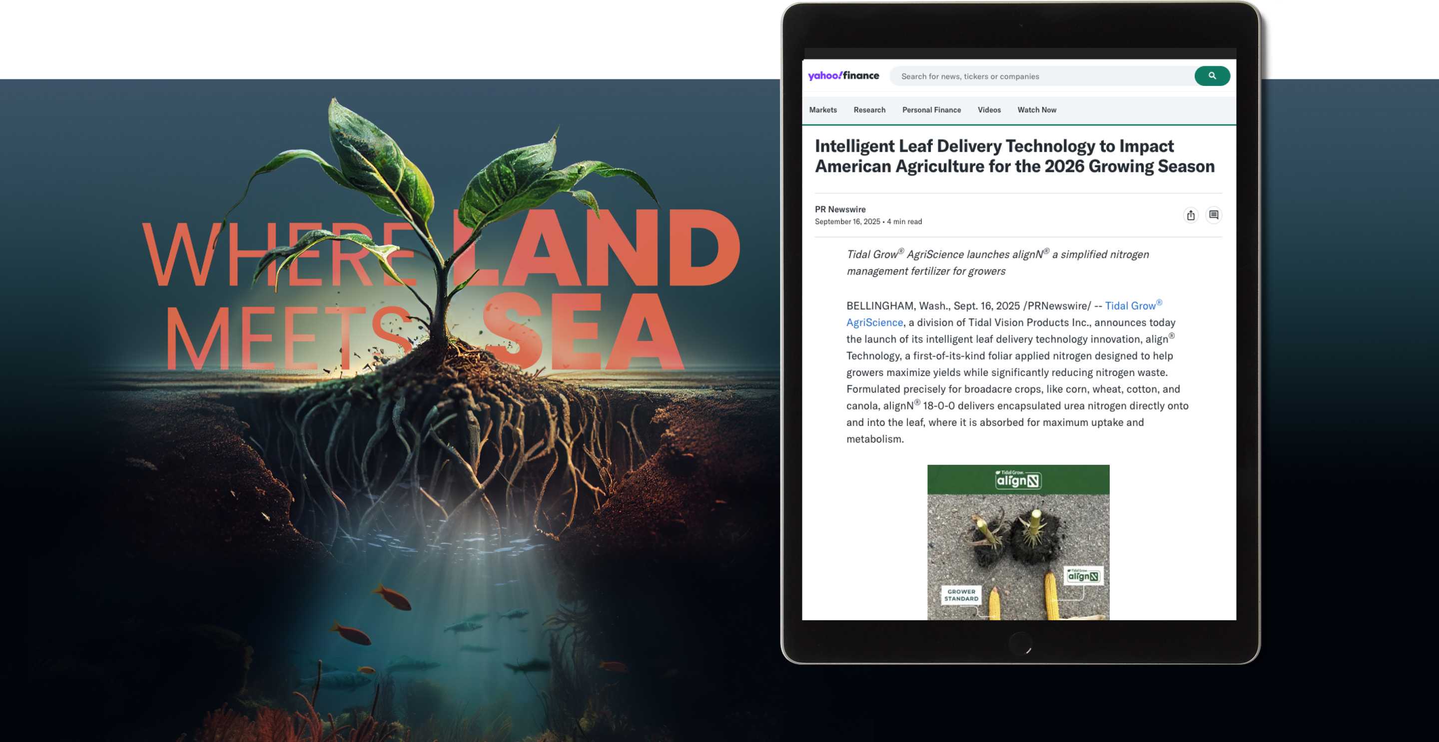 Tidal Grow AgriScience Articles and Paid Media by Element